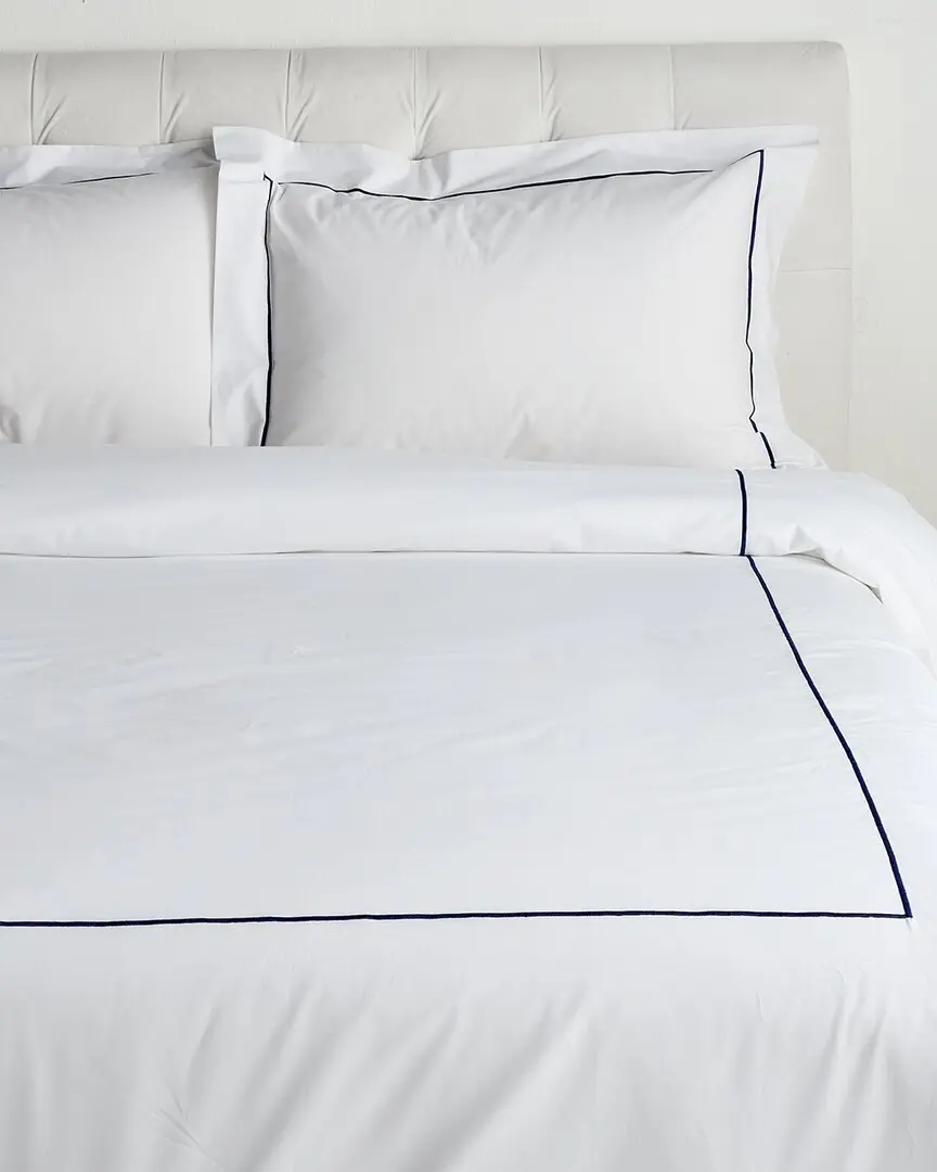 Bellino Fine Linens Vicenza Percale Embroidery Line 3pc Duvet Set Bellino Fine Linens Vicenza Percale Embroidery Line 3pc Duvet Set
