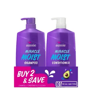Aussie Miracle Moist Shampoo and Conditioner Hair Set, 26.2 fl oz, for All Hair Types