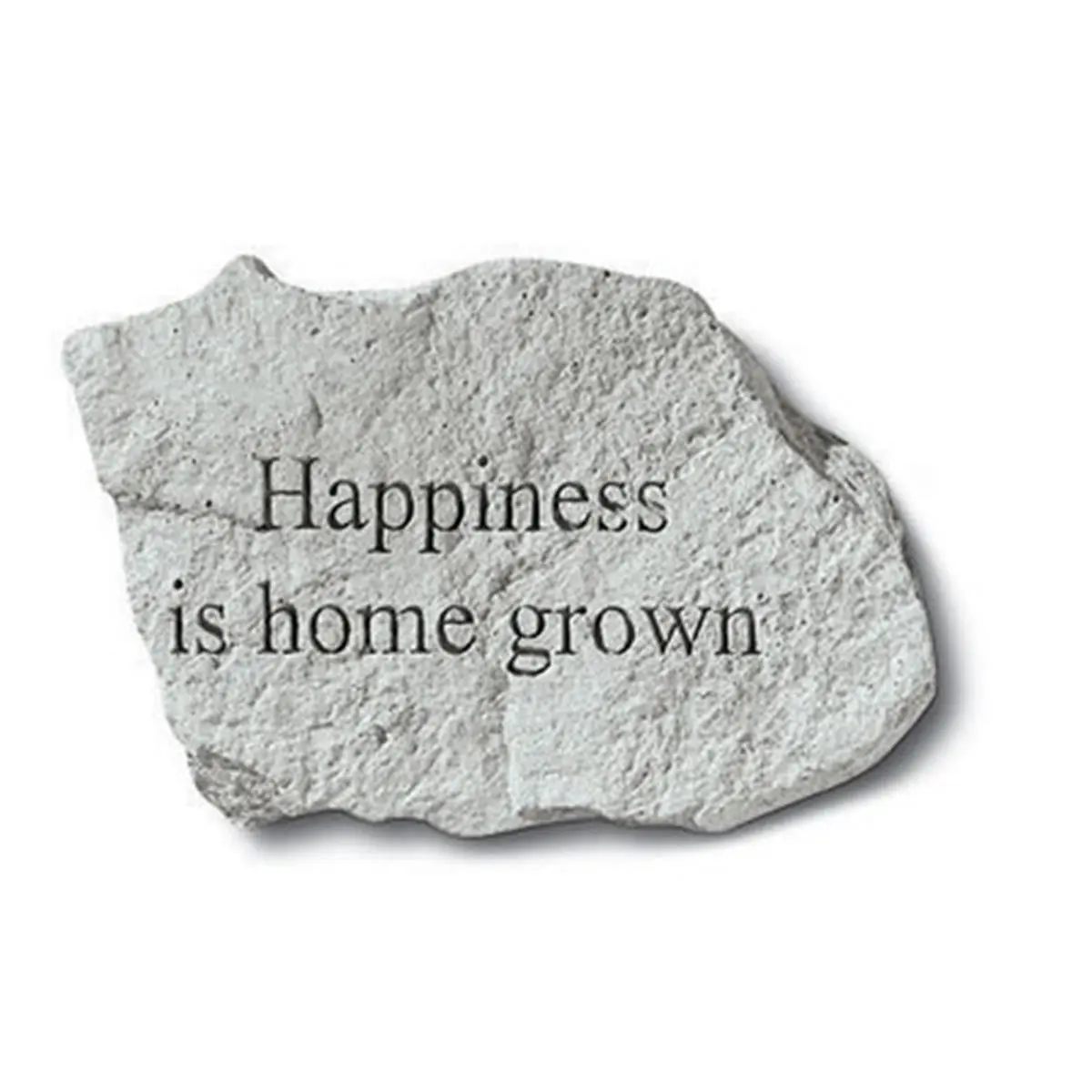 212 MAIN Engraved Cast Stone Outdoor Wall Decor - Garden Accent, Wall-Mountable Weatherproof Garden Statue with "Happiness Is Home Grown" Text, Hangs Easily, Hangar Cast Into the Backs, Rough Texture, 4.75x3.25in