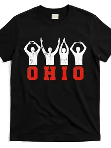 Ohio State Pride T-Shirt - Ohioan Graphic Tee with Bold Red Letters, Vintage Ohio Statehood Design - Everyday Essential Top for Ohioans - Anniversary Gift for Him Her - Men'S Casual Shirt - Ohio State Apparel, Distressed Print, Comfortable Fabric