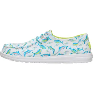 HEYDUDE Wendy Bluewater - Comfortable Slip on Shoes with Fish Print