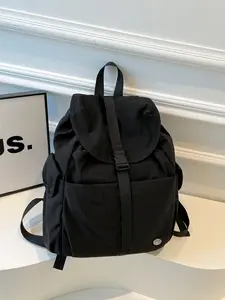 Large capacity backpack, solid color and clean color backpack buckle, fashionable and versatile, casual and simple, suitable for students to go to school, campus, commuting, shopping, men's and women's backpacks, Multifunction Backpack