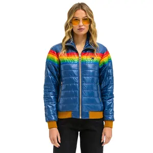 6 STRIPE JACKET -  GLOSSY DEEP BLUE