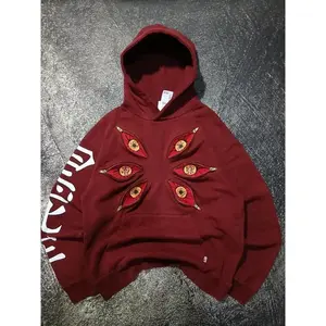 New Gothic Super-Large Hooded Sweatshirt with Six-Eye Pattern — Sportswear/Streetwear for Men and Women