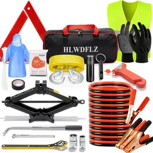 Emergency Roadside Kit with Scissor Jack Car Safety Emergency Kit for Car