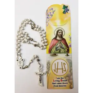 White First Communion Rosary