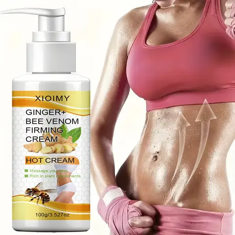 100g Ginger Bee Venom Firming Warm-Up Cream, Instant Lifting, Tighten Belly, Natural Ingredients, Low Allergenic, Deep Moisturizing, Body Firming Cream