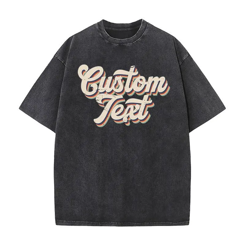 Digitex Custom Oversized Acid Wash T-Shirt Add Your Own Photo and Text Design to a Washed Vintage T-Shirt for Men and Women,Anniversary Gifts