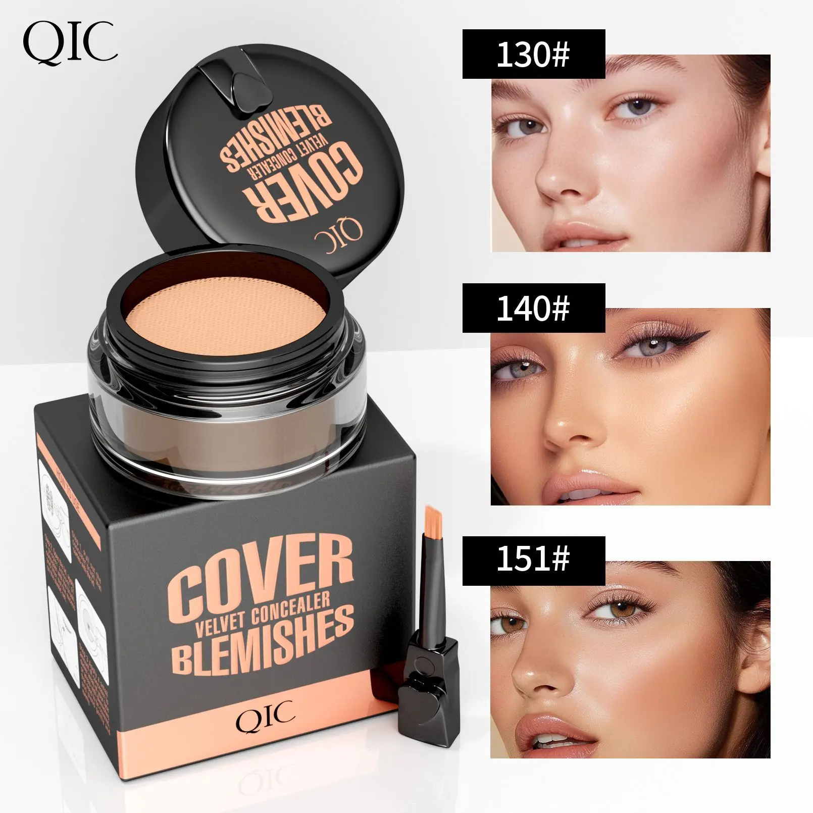QIC Tattoo Cover Cushion Concealer Waterproof Non-Smudge Birthmark Scar Acne Spot Freckle Cover Foundation