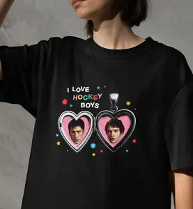 Heated Rivalry Characters Shirt - I Love Hockey Boys - Hollander & Rozanov LGBT Love Tee – Hockey Romance Movie Fan Merch Gift, Aesthetic Top Booktok Bookish Reader Lover Cute Clothes Gift for Girl Women Daughter Her