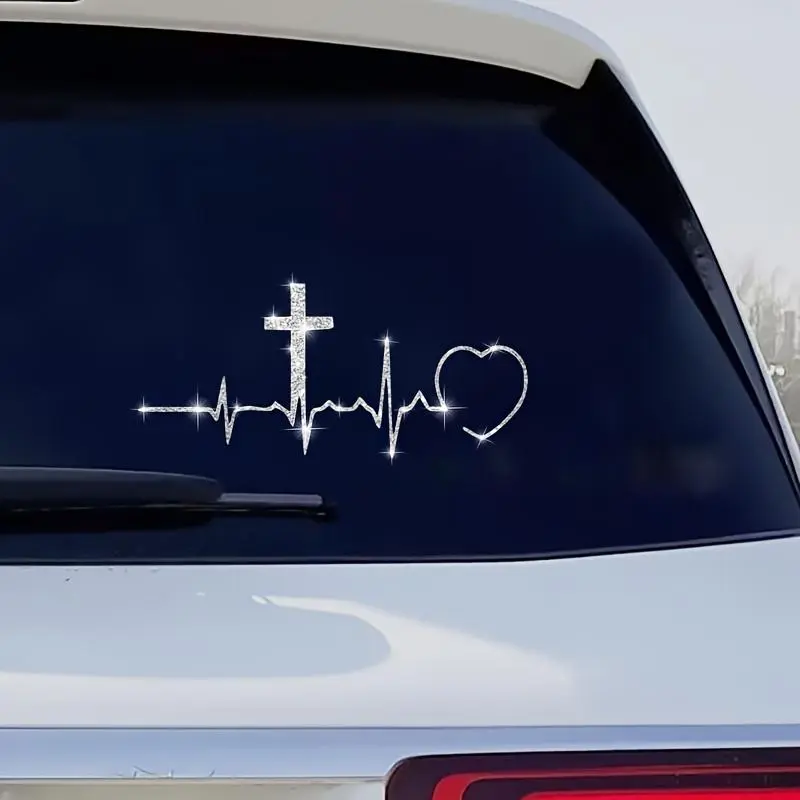 Reflective heart-shaped pattern stickers, car decals, Car Decorative Sticker, Car Truck Decal, Vehicle Exterior Decoration, Automotive Decoration, suitable for use on cars, motorcycles, laptops, and glass decorations.