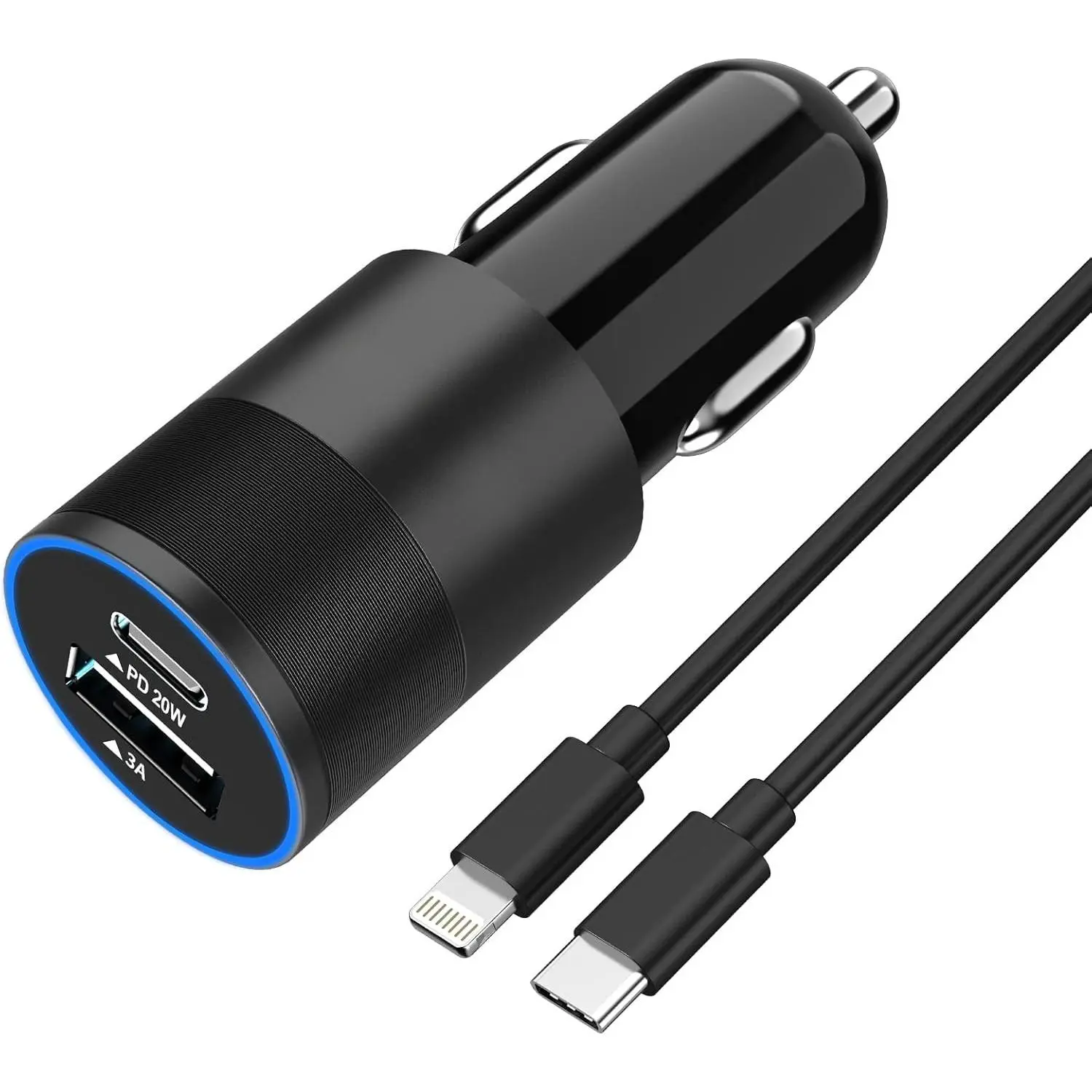 F-APT30  35W USB C Fast Car Charger [Apple MFi Certified] for iPhone 14 Pro/14 Pro Max/14 Plus, iPhone 13/12/11/Mini/XS/XR/8/SE, iPad, 20W PD3.0 Rapid Charging Adapter + 3Ft Type C to Lightning Cable Cord
