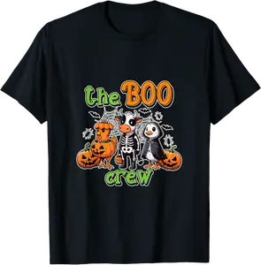 Funny Farm Halloween Shirt Boo Crew Cow Skeleton Bull Goose T-Shirt - Elaynavi Shop 44B0DJ7T7Z9S