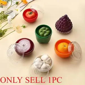 1Pc Portable Plastic Sealed Container Set, Mini Spice Jars & Fresh-Keeping Box for Kitchen Food, Vegetable & Fruit Storage Organizer