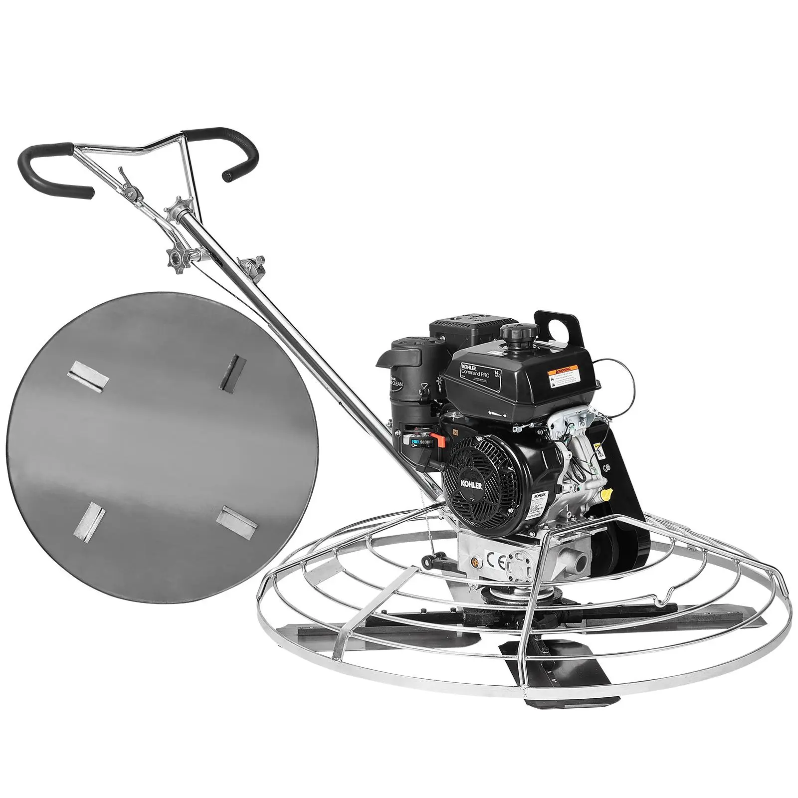 【SummerFinds】VEVOR 46" Walk-Behind Steel Power Trowel with Handle, 14HP Gas-Powered Concrete Finisher, Heavy-Duty Commercial Screed with Float Pan & Finishing Blade, Orange (Ideal for Father's Day)