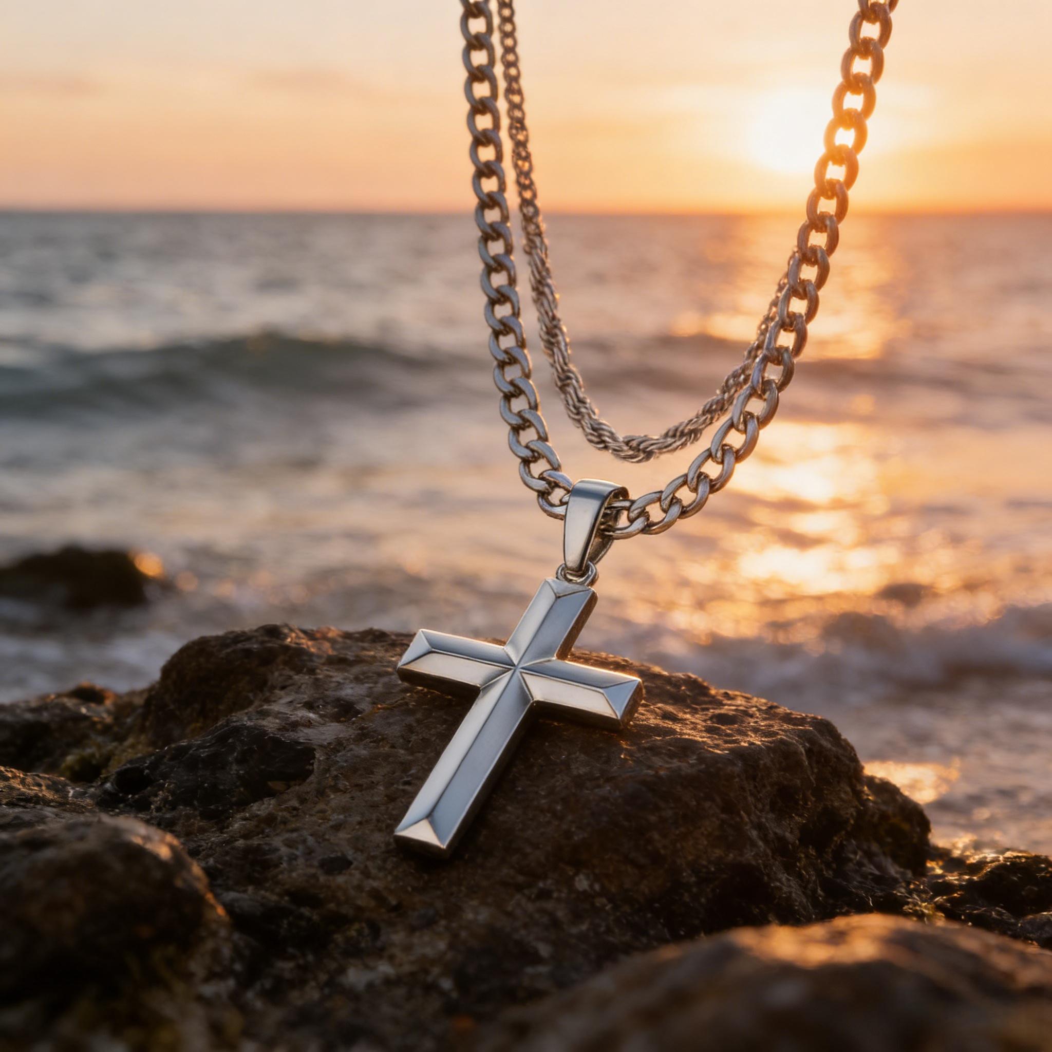 Stainless Steel Cross Pendant Necklace with Cuban Link Chain,50CM Polished Faceted Cross Necklace for Men Women,Designed for daily wear, hypoallergenic, oxidation-resistant, rust-proof and waterproof – durable, stylish and easy to layer. Stainless Steel Cross Pendant Necklace with Cuban Link Chain,50CM Polished Faceted Cross Necklace for Men Women,Designed for daily wear, hypoallergenic, oxidation-resistant, rust-proof and waterproof – durable, stylish and easy to layer.