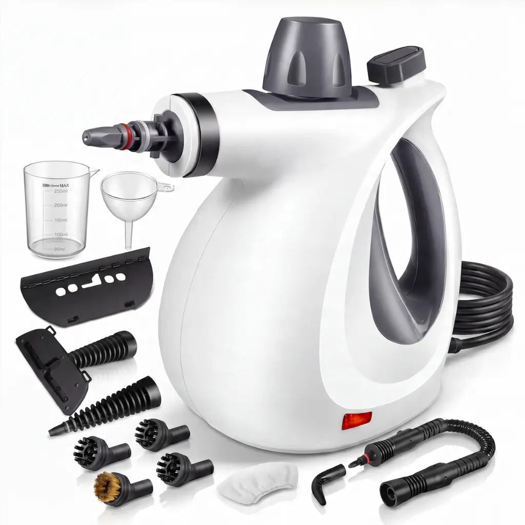 Handheld High Pressure Steam Cleaner with 12 Tools - No-Kids-Safe Car Washing, House Furniture & Kitchen Cleaning Machine for Automotive & Home Maintenance