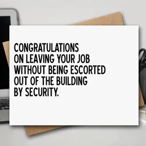 Funny Leaving Job Card | Congrats On New Job | Retirement Greeting Card
