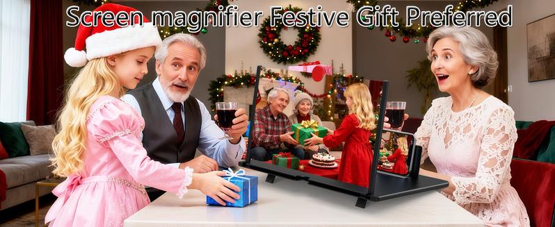 12" Screen Magnifier,3D HD Mobile Phone Magnifier Projector Screen Enlarger for Movies, Videos, and Gaming,Foldable Cell Phone Stand with Screen Amplifier,Supports All Smartphones (Black, 12inch) #TikTokShopBlackFriday