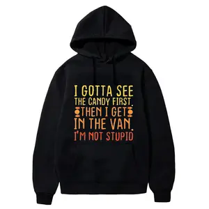 Comfort Cotton Short Sleeve Hoodie Sweatshirt I Gotta See The Candy First Creepy Adult Hoodie Sweatshirt