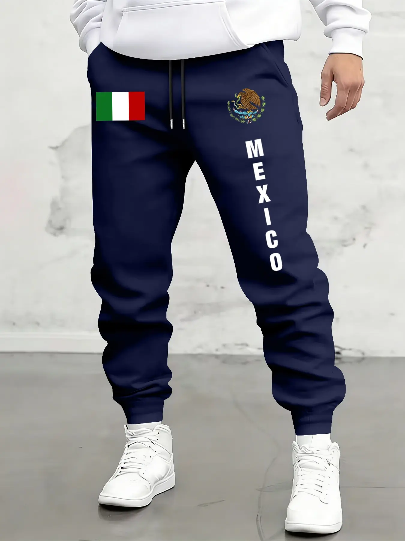 Men's Casual Drawstring Waist Pocket Pants, Mexican Theme Cultural Print, Comfortable and Stylish, Suitable for All Seasons