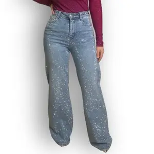 DenimRhinestoneJeans-Blue,Womenswear,BottomPants