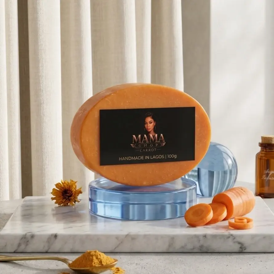 1 Carrot bar soap- Glow Essence – Pure Carrot & Botanical Radiance Bar, a lavish cleansing bar crafted to revive dull skin.