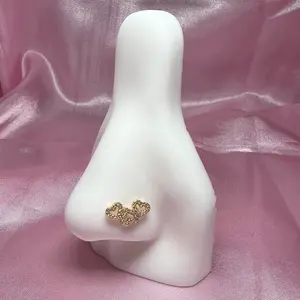 3 Heart Nose Ring