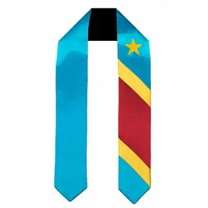 Congo graduation sash. Congolese scarf , graduation RDC flag colors  DRC congolais drapeau