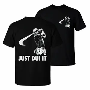 Funny Tiger Woods Mugshot Just Dui Style T-Shirt, Humor Golf Shirt, Casual Unisex Cotton Tee, Golf Lover Gift, Full Size, Full Color