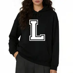 Letter L Initial Varsity Hoodie – Classic Alphabet Monogram with Long Sleeves