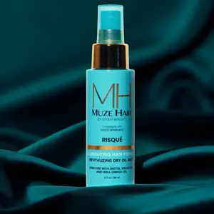 Muze Hair Risqué Illuminating Hair Perfume Oil with Biotin Argon Oil and Inka Omega Oil for Revitalizing Hair