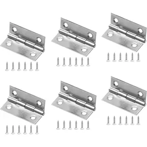 6Pack  Hinge 2 Inch Mini Hinges 304 Stainless Steel Hinges Small Cabinet Hinges Folding Craft Hinges with Mounting Screws for Boxes Gate Drawer