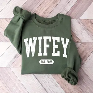 Personalized Wifey Sweatshirt, Future Mrs, Wife Shirt, Bride Engagement Gift Casual Daily Wear Tee For Men & Women, Apparel Made In The USA