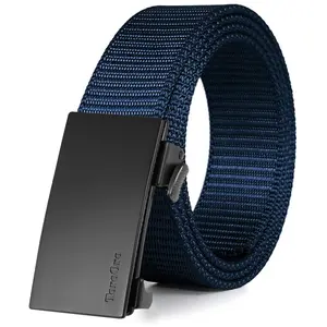 【Clearance】Fairwin Men's Ratchet Belt Micro-Adjust Auto Buckle Lightweight Nylon Golf/Casual Strap for Men Travel & Workout 2025 New Design Ironhide Black Navy Groove boy fashion Adjustable Quick-Release Durable modern cinto para hombre Tactical outfit