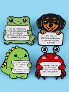 4pcs/set Cute Animal Pins , Zinc Alloy Enamel Brooches, Simple Design Badges, Unisex Daily Wear Accessories, Perfect Gift