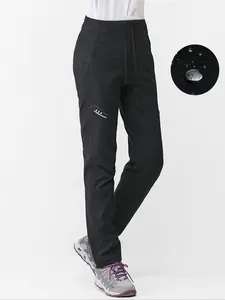 Women's Casual Fall Pants, Outdoor Sports Windproof Trousers with Zipper Pockets, Drawstring Waist, Spring & Autumn Wear, Tracksuit Pants