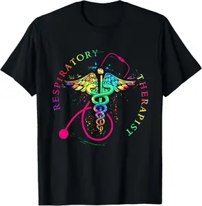 Women's 100% Cotton Round Neck Short-Sleeve Top, Breathable Fabric, Comfortable Lightweight Casual T-Shirt for Respiratory Therapy (RT) Therapists