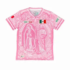 Light Pink Virgencita & San Juditas Mexico Soccer Jersey Unisex Authentic Design with Distinctive Graphics Slim-Fitting for Fans