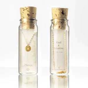 Pisces Zodiac Necklace Bottle