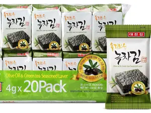 Daechun(Choi's1) Seaweed Snack, (Pack of 20), Original, Sea Salt, Green Tea Powder, Product of Korea