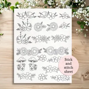 stick and stitch embroidery patterns, full page flowers, pocket patterns embroidery patterns