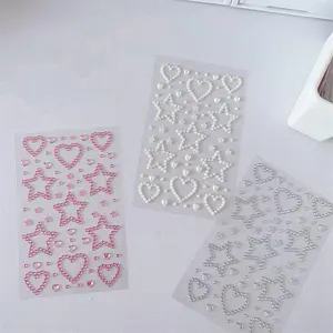 Rhinestone Heart & Star Shaped Sticker (3 Counts), Self Adhesive Decorative Sticker, DIY Decals for Scrapbooking, Journaling, Gift Wrapping, Art Stickers