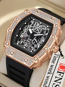 OFNS Hot Selling Fashionable Diamond-Studded Watch Trendy Bestseller for Men And Women Waterproof Quartz Analog Wristwatch Rhinestone Decorated Watch Modern Trendy Watch Modern Watches Water Resistant Watch