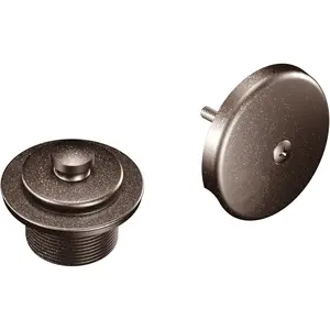 Oil-Rubbed Bronze Push-N-Lock Tub and Shower Drain Kit with 1-1/2 Inch Threads, Drain Plug and Overflow,