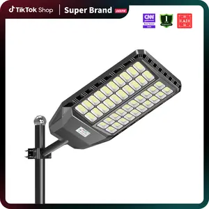 DEEPN Solar Street Light 1080 LEDs IP67 Waterproof Outdoor Lighting with Motion Sensor & Remote Dusk to Dawn Driveway Parking Lot Security Light