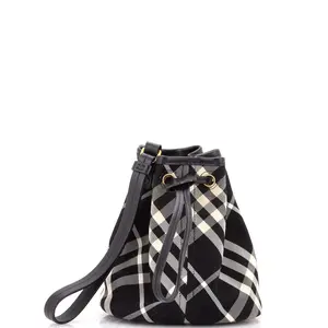 Pre-owned BURBERRY material Bucket Bags Wristlet Bucket Bag Check Canvas Mini by Rebag