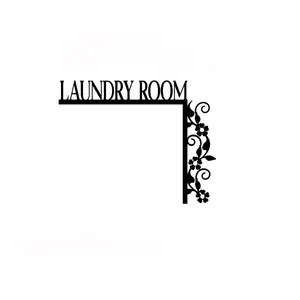 Elegant Metal Bathroom Decorative Door Sign, Wall-Mounted Iron Art Decor Plate, Floral Design, Ideal for Home Interior Decoration, House Decor
