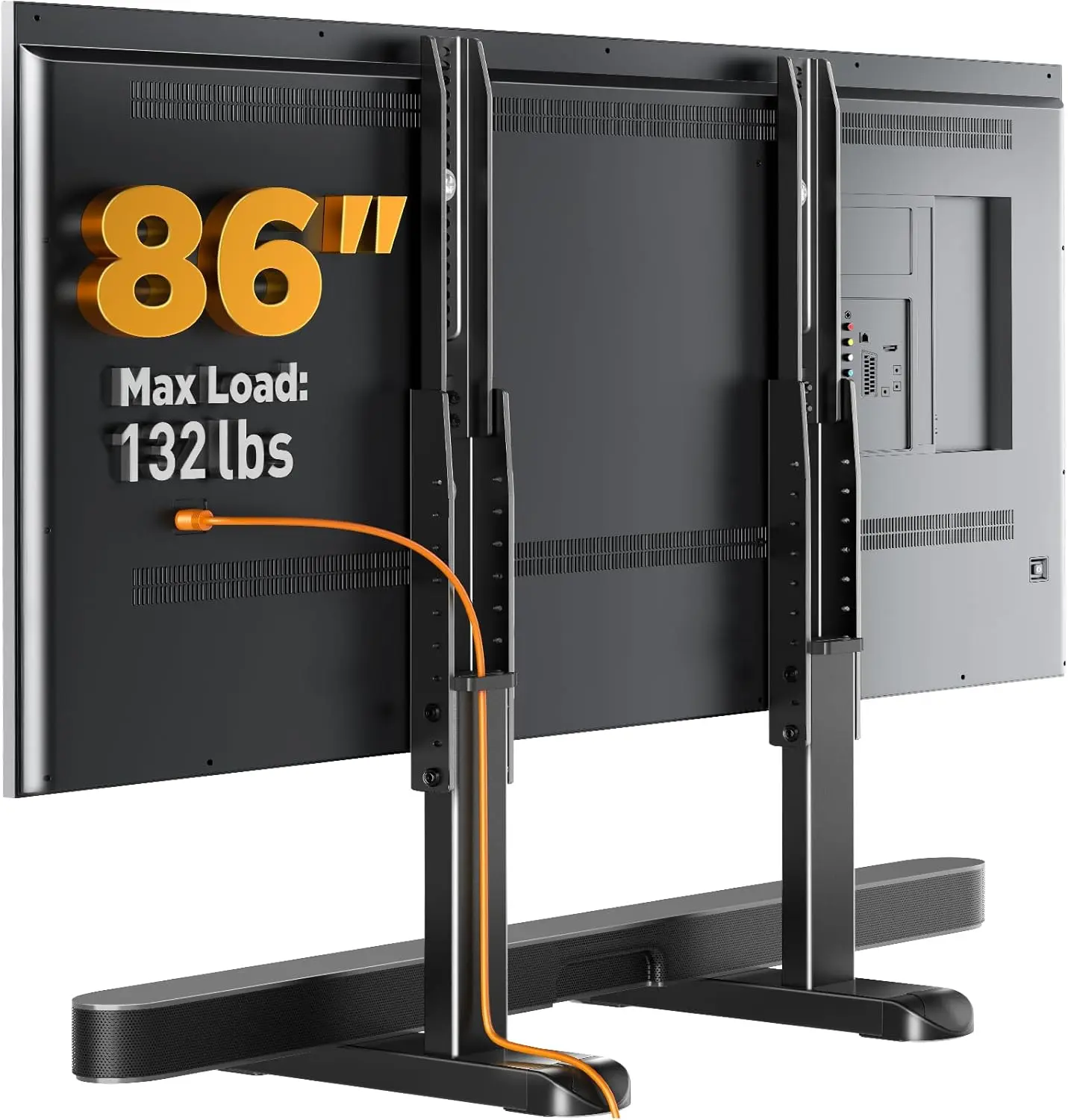Universal TV Stand  for  3786 Inch TVs up to 132 lbs, Height Adjustable TV  Replacement Suitable for Soundbar, Table Top Stand Base Max VESA 800 x 500mm, PGTVS20