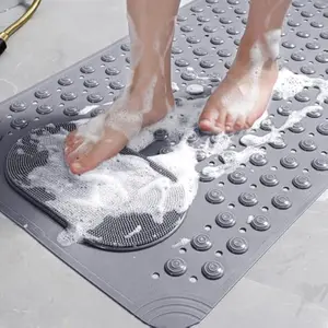 Foot Massage Bath Mat, Bath Tub Shower Mat, 27x14 inch Non Slip Bathtub Mat with Suction Cups, Anti Slip Shower Mat with Drain Holes Suction Cups,Shower Foot Scrubber Mat
